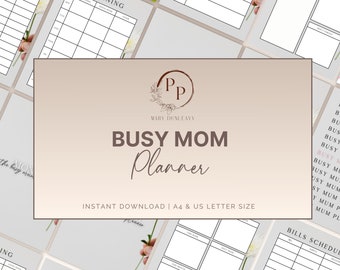 Printable Busy Mom Planner, Productivity Planner, Finance Planner, Family Chore Charts, Family Organisation Planner