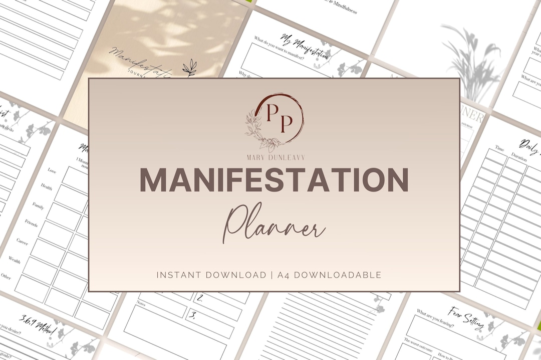 Manifestation Planner Printable | Dream Journal Digital | Mental Health ...