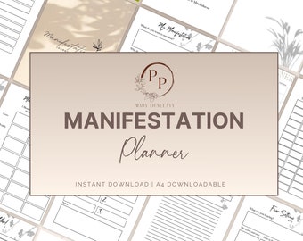 Manifestation Planner Printable | Dream Journal Digital | Mental Health Journal | Self-Care Worksheet | Dream Manifestation | Wellness