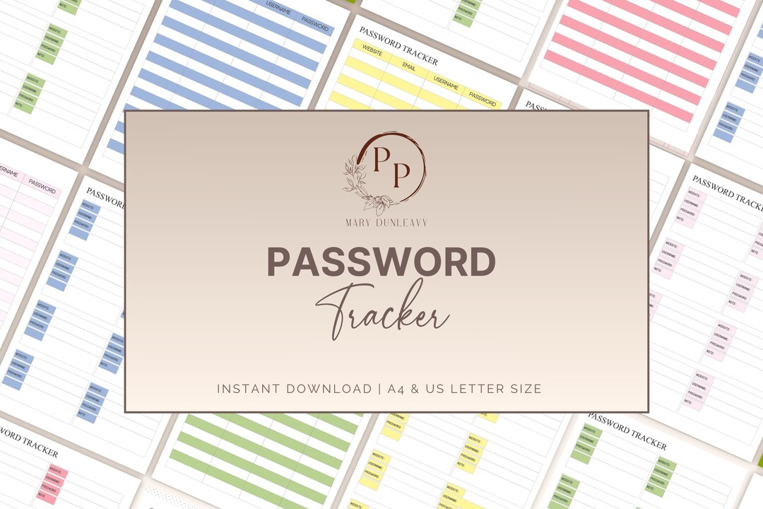 Password Tracker, Password Tracker Printable, Password Log, Password ...