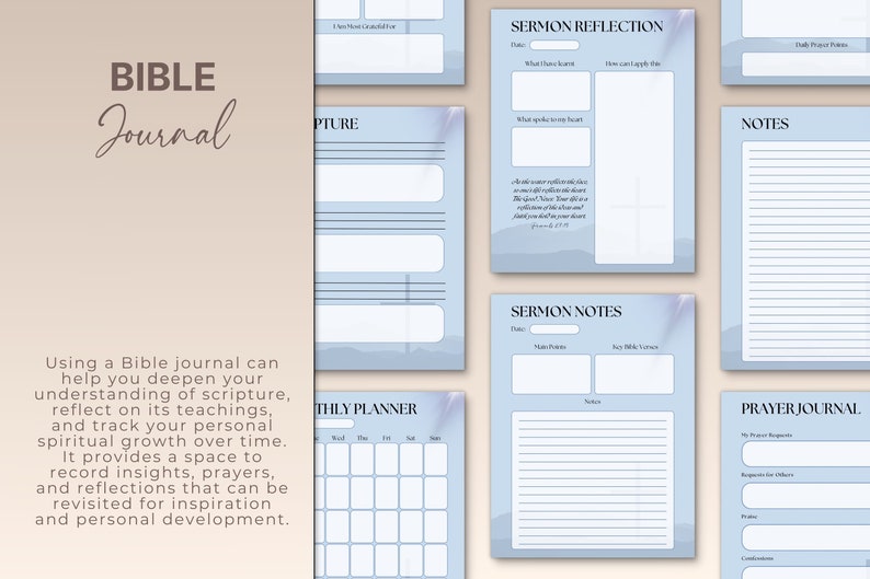 Printable Bible Journal Bible Study Journal Prayer Journal Devotional ...