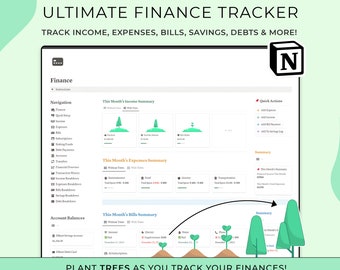 Notion Finance Tracker, Notion Budget Template, Monthly Budget Planner, Paycheck Budget, Income Expense Tracker, Aesthetic Notion Dashboard