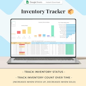 Inventory Tracker Spreadsheet, Google Sheets, Inventory Template Sheet, Inventory Log List, Reseller Inventory Management, Business Tracker