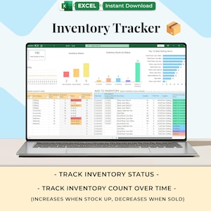 Excel Inventory Tracker Spreadsheet Template, Inventory Template Sheet, Inventory Log List, Reseller Inventory Management, Business Tracker