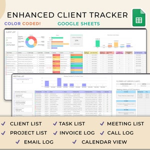 Client Tracker, Small Business Template, Google Sheets, CRM Dashboard, Business Tracker, Business Planner Business Spreadsheet, Lead Tracker