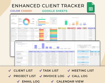 Client Tracker, Small Business Template, Google Sheets, CRM Dashboard, Business Tracker, Business Planner Business Spreadsheet, Lead Tracker