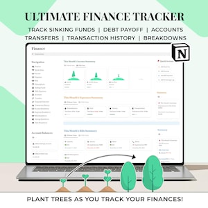 Notion Finance Tracker, Notion Budget Template, Monthly Budget Planner, Paycheck Budget, Income Expense Tracker, Aesthetic Notion Dashboard