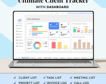 Client Tracker, CRM Dashboard, Small Business Template, Google Sheets, Business Tracker, Business Planner Business Spreadsheet, Lead Tracker