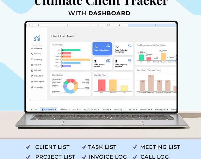 Client Tracker Spreadsheet | Google Sheets | Small Business Template ...