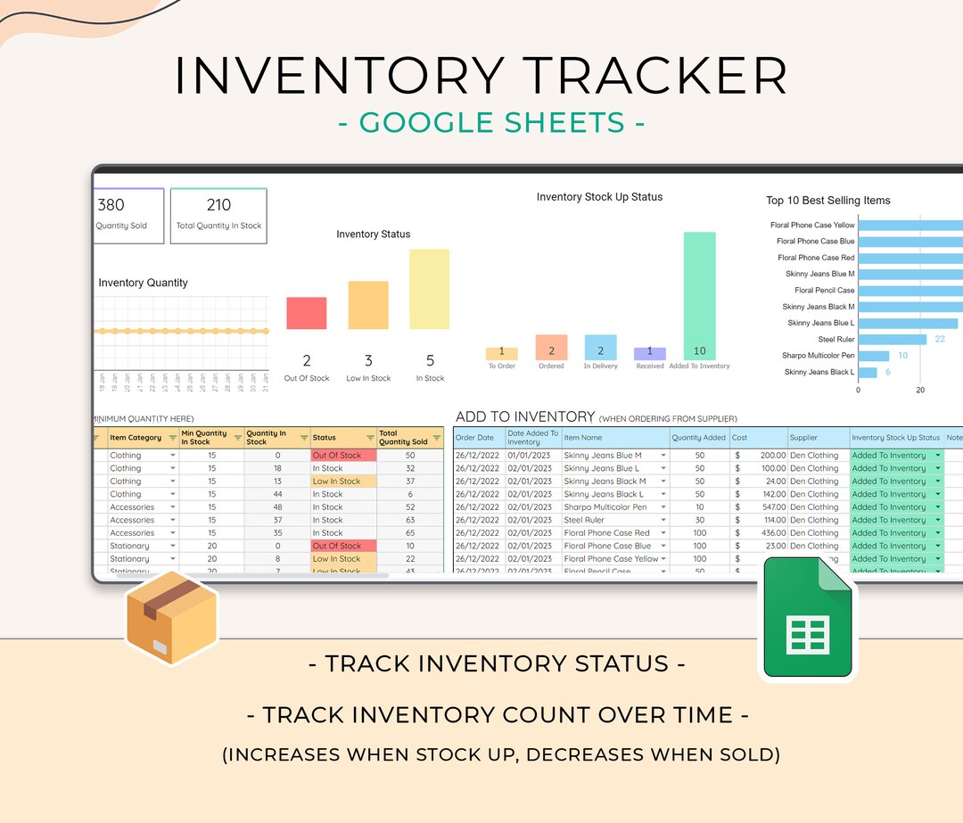 Inventory Tracker Spreadsheet Google Sheets Inventory Template Sheet