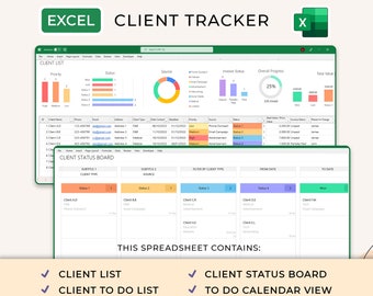 Excel Client Tracker, Small Business Template, CRM Dashboard, Excel Business Tracker, Business Planner Business Spreadsheet, Lead Tracker