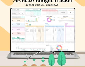 50/30/20予算トラッカー、月間予算スプレッドシート、Googleスプレッドシート、給与予算作成経費プランナー