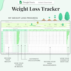 Weight Loss Tracker, Body Measurement Tracker, Macro Tracker, Food Tracker, Weight Loss Journal Digital, Weightloss Planner, Calorie Tracker image 3