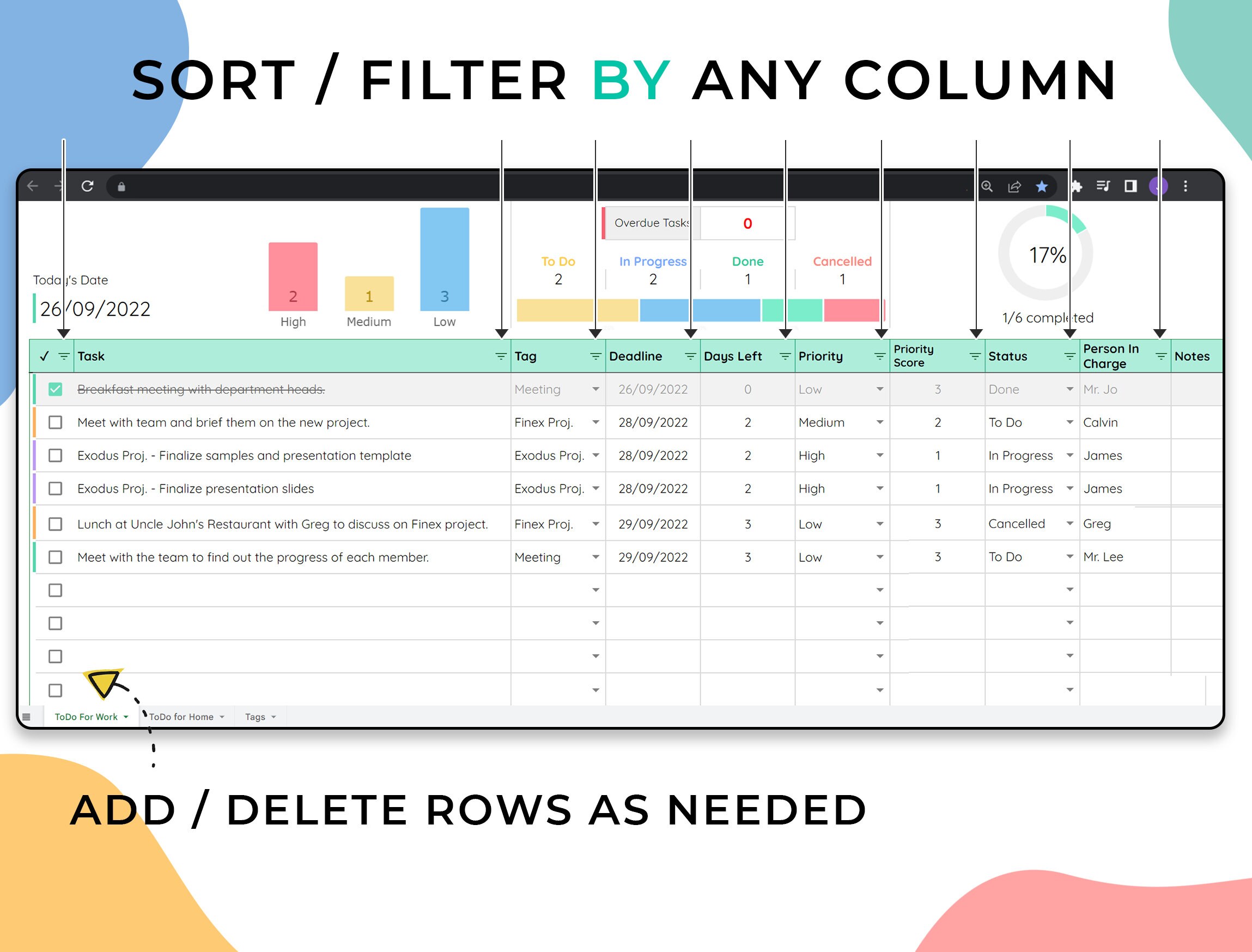To Do List Template Google Sheets Spreadsheet Daily to Do - Etsy