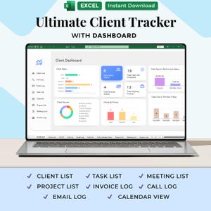Excel Client Tracker, CRM Dashboard, Excel Small Business Template, Lead Tracker, Business Tracker, Business Planner Business Spreadsheet