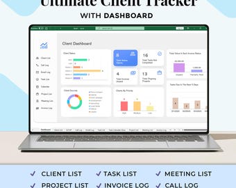 Excel Client Tracker, CRM Dashboard, Excel Small Business Template, Lead Tracker, Business Tracker, Business Planner Business Spreadsheet