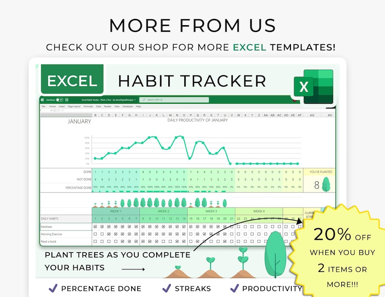 Excel to Do List Template, Excel Dashboard, Excel Planner Spreadsheet