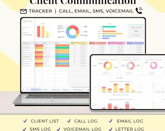 Rastreador de comunicación con clientes, llamadas, correos electrónicos, SMS, correo de voz, cartas, panel de CRM para Hojas de cálculo de Google