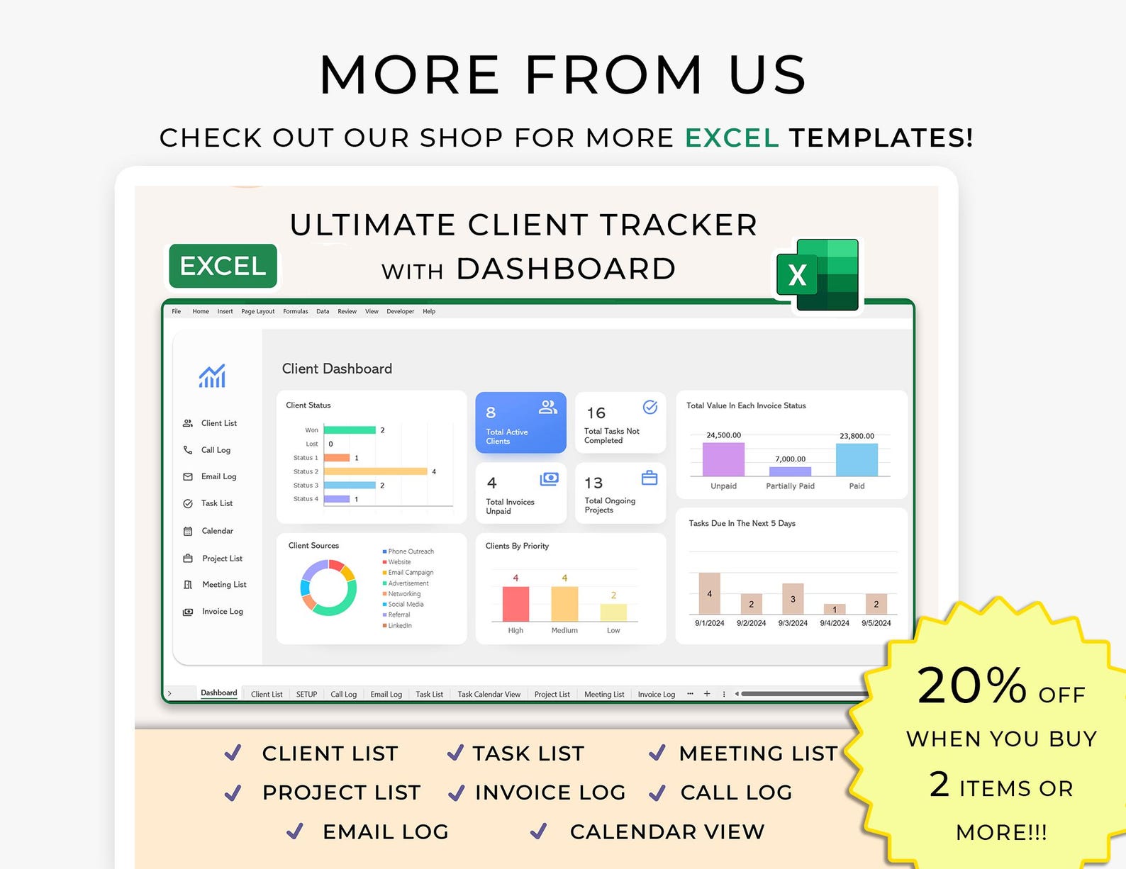 Inventory Tracker Excel Template, Small Business Inventory Management ...