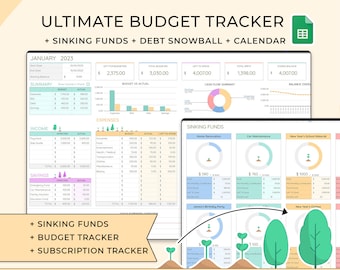 Ultimate Monthly Budget Spreadsheet, Google Sheets Budget Template Sheet, Digital Budget Financial Planner, Paycheck Budget Savings, Expense