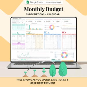 Spreadsheet maandbegroting, Google Spreadsheets, Financiële planner voor budgettering, Salarisbegroting, sparen, rekening, Expense Tracker