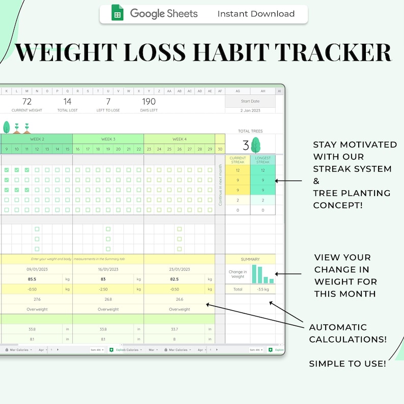 Weight Loss Tracker, Body Measurement Tracker, Macro Tracker, Food Tracker, Weight Loss Journal Digital, Weightloss Planner, Calorie Tracker image 8