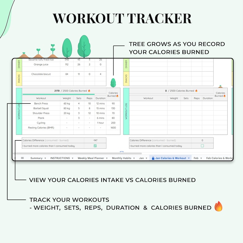 Weight Loss Tracker, Body Measurement Tracker, Macro Tracker, Food Tracker, Weight Loss Journal Digital, Weightloss Planner, Calorie Tracker image 5