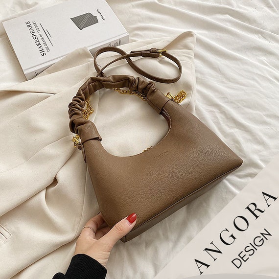 Emerald Green Half Moon Bag Vegan Leather Hobo Bag Designer Bag