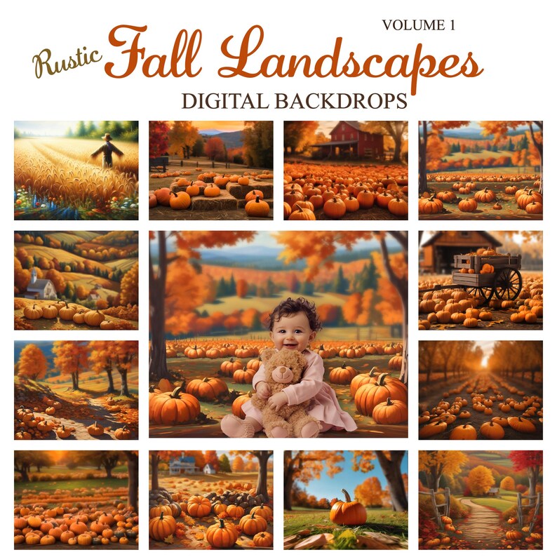 Rustic Fall Landscapes V1 Digital Backgrounds-backdrops Bundle - Etsy