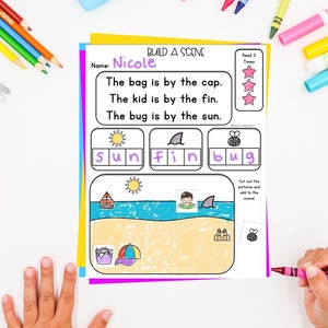 Kindergarten CVC Printable Worksheets, Reading Worksheet, Home Learning, First Grade Worksheets