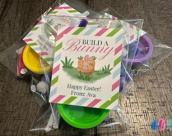 Build a Bunny Easter Kits, Easter Party Favors for Kids, Fidget Toy Gift, Easter Church Activity, Non-Food Treat, Personalized Labels