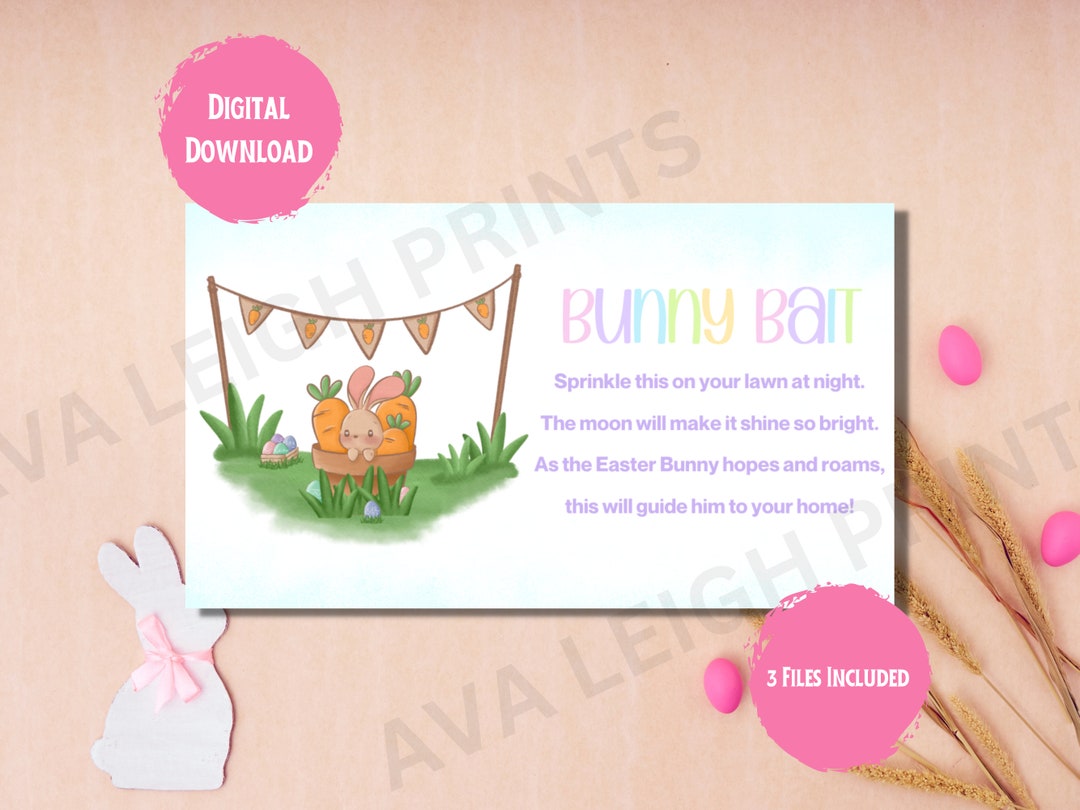 Printable Easter Bunny Bait Label Bunny Bait Activity Label