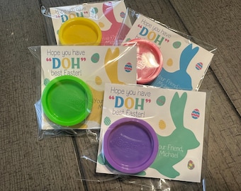 Personalized Easter Play Dough Gift, Holiday Party Craft Gift for Students, Easter Party Favor, Church Activity Modeling Doh