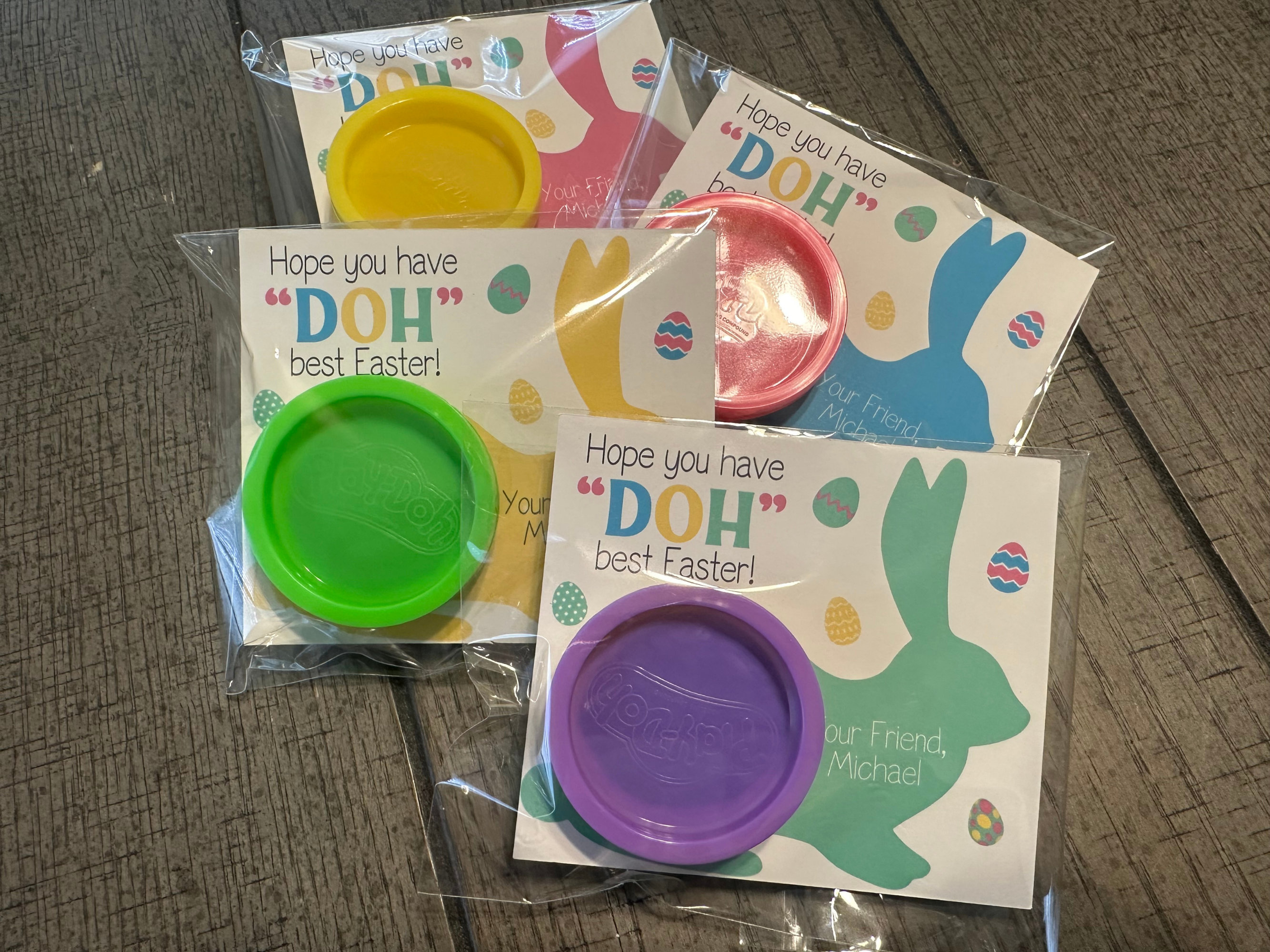 Personalized Easter Play Dough Gift, Holiday Party Craft Gift for