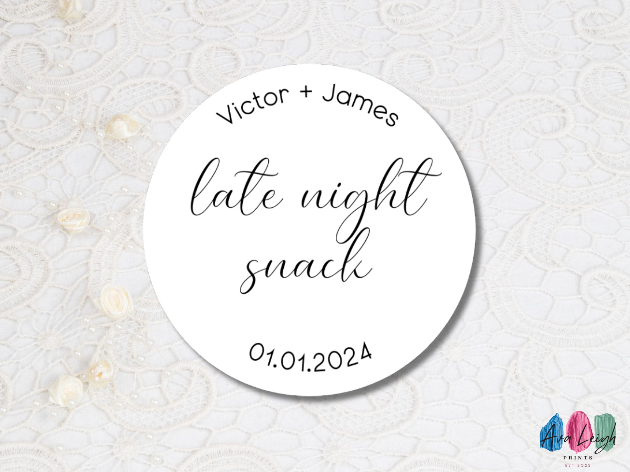 Late Night Snack Wedding Sticker