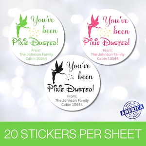 You've Been Pixie Dusted Sticker, Label for Cruise Gift, Fairy Magic Fish Extender Custom Label, Personalized Stickers for DCL Cruise