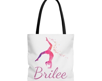 gymnastics Tote Bag, gymnastics bag, personalized gymnastics bag, personalized gift, gifts for gymnastics, gymnastics gifts