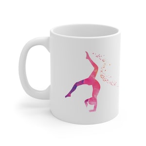 gymnastics mug, hot chocolate mug, gifts for gymnast, gymnastics gifts, gifts for coaches, gymnastics coach gift, Ceramic Mug 11oz