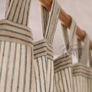 Bohemian Step Gauze Curtain Linen Panel Stripe 6 Color 3 Pattern Curtains Set of 2 Panels