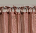 Bohemian Gauze Linen Stripe Curtains Maroon Base 2 Panel Set Door Window Valance Custom Size Made Curtain