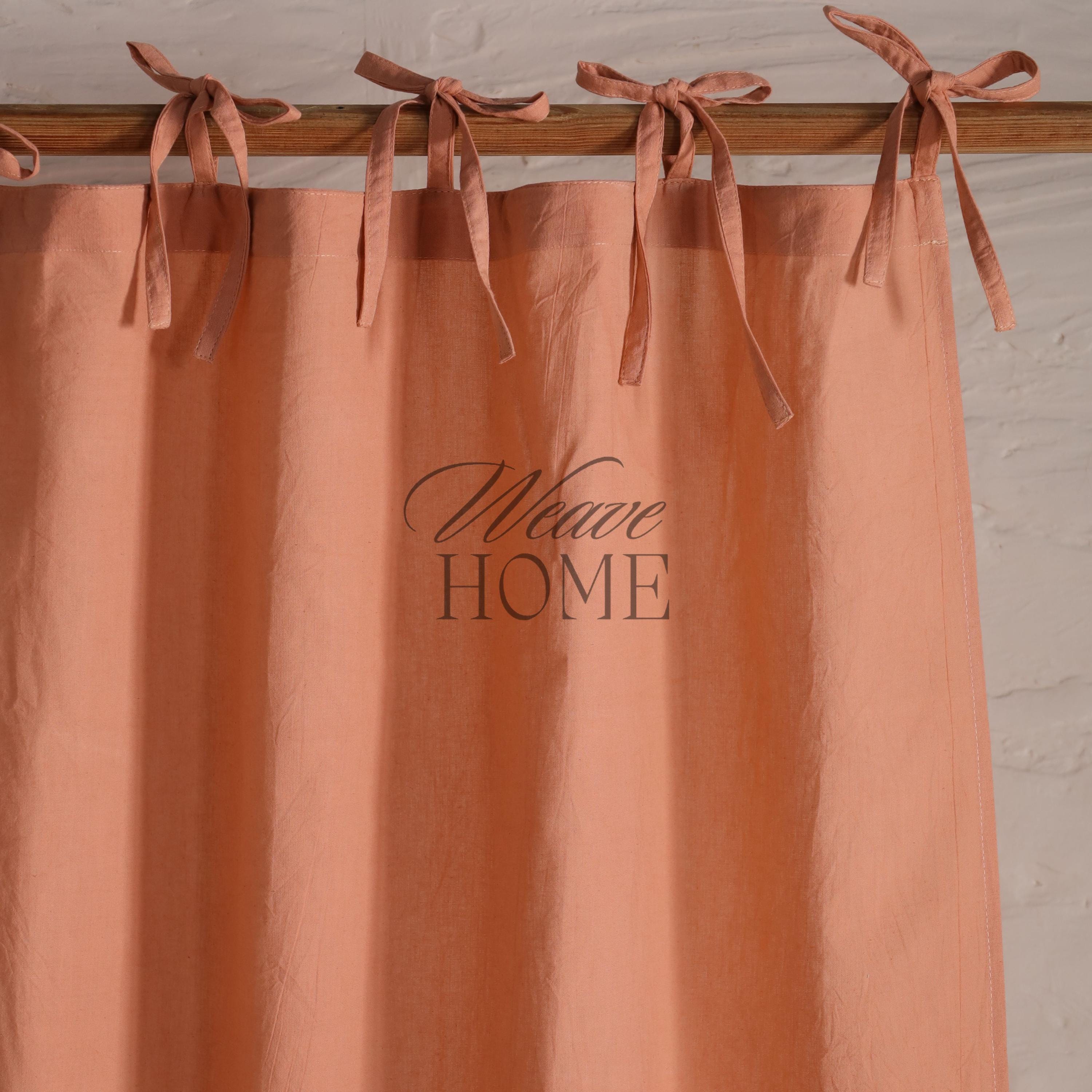 Cotton Curtain Peach Boho Drape Living Room Window Treatment Bedroom Curtain Panels