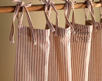 Bohemian Gauze Linen Curtains Panel for Bedroom, Livingroom, Office - Luxury Drapes - Custom Size Fabric - Extra Long Curtains
