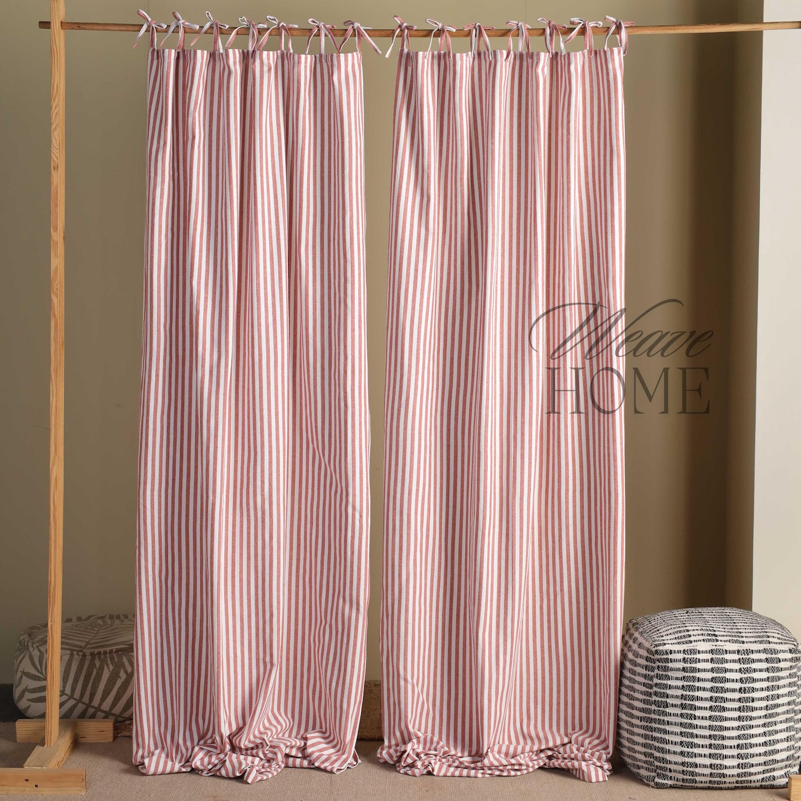 Bohemian Curtains Broad Red Gauze Linen Set Door Window Valance Custom ...