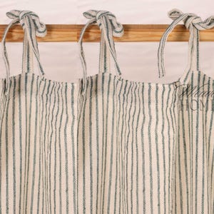 Curtain Panel Draperies Linen Gauze Stripe Fabric Made 12 Pattern Set of 2 Panels