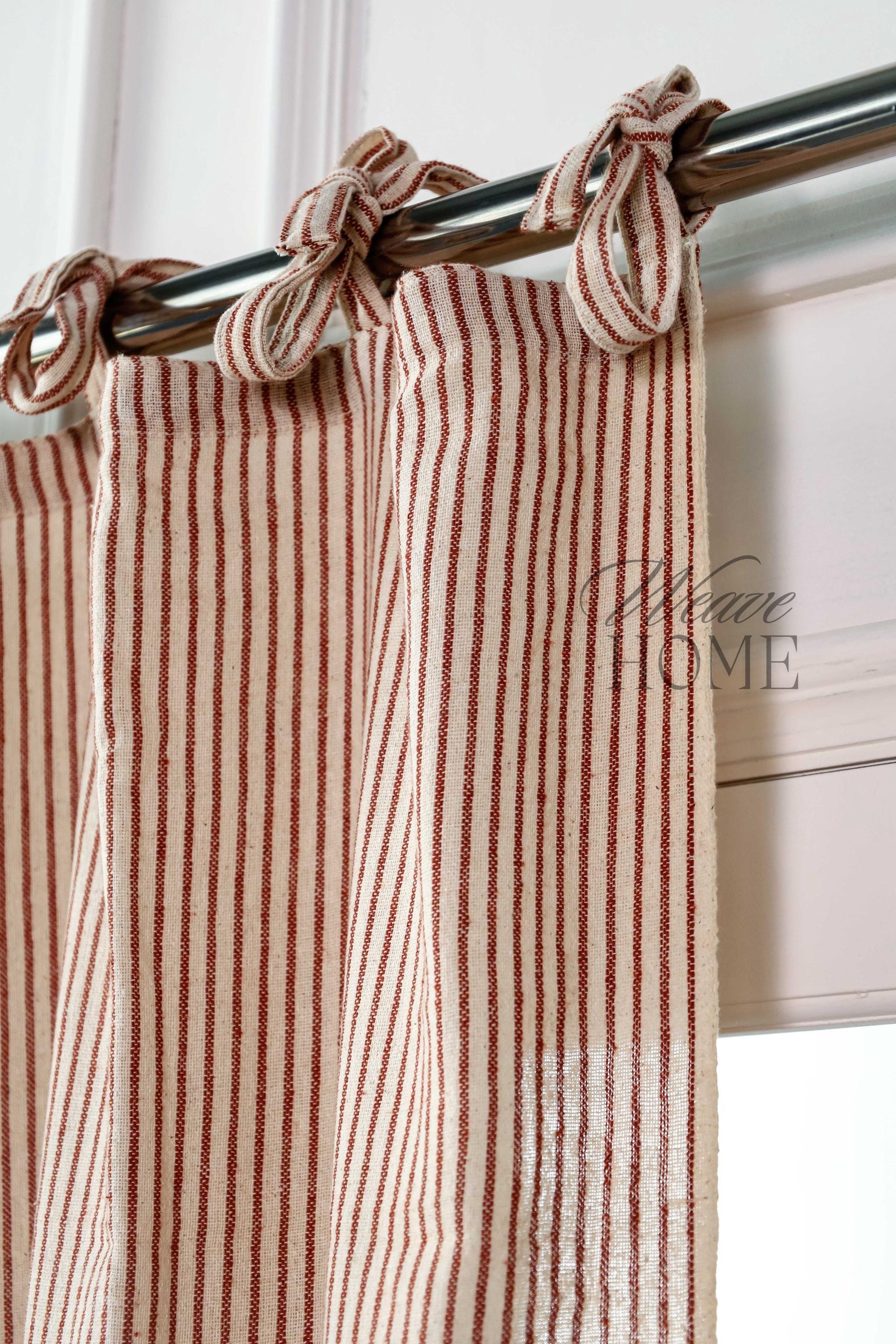 Bauernstreifen-Stoff Rot-weiß – Baumwoll-Meterware Für Vorhänge, Kleidung & DIY