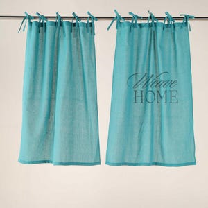 Bohemian CAFE Small Size Curtains Gauze Linen Fabric Kitchen Curtains, ONE PANEL Bathroom Shower Curtain