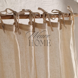 Cortinas de lino de gasa natural estilo bohemio, 11 opciones de color, para sala de estar, puerta, ventana, cenefa.