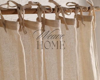 Natural Gauze Linen Curtains Bohemian 11 Color Options Curtains Living Room Drapery Door Window Valance.