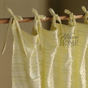 Custom Pear Yellow Curtain Horizontal Striped Backdrop Living Room Curtains Panel Drapes & Window Treatments