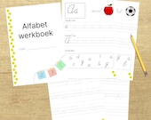alfabet letters leren schrijven Nederlands NL - basisschool kinderen groep 3, kleuters - werkbladen PDF